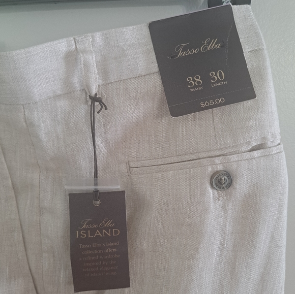 Tasso Elba 100% Linen Men's Pants - Picture 5 of 6